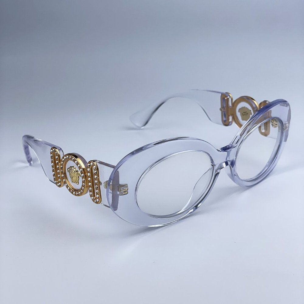 NEW VERSACE MAXI BIGGIE 148/1W Crystal Clear Oval Women 😎 - Picture 3 of 13